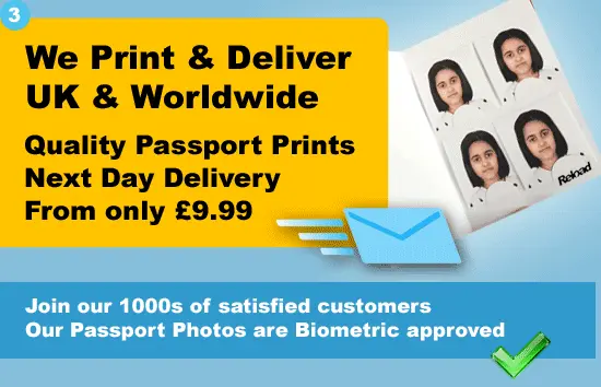 Passport Photo printed posted