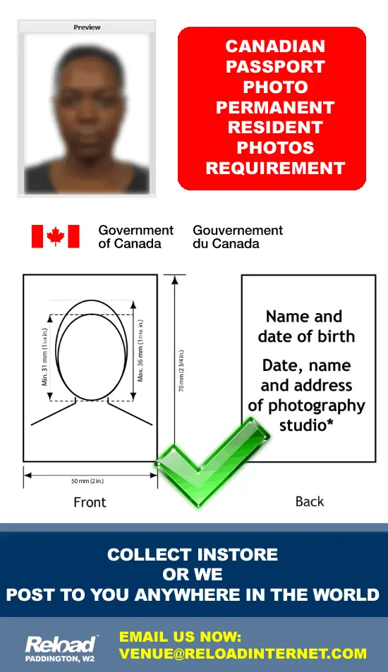 Canada permanent resident photo specification
