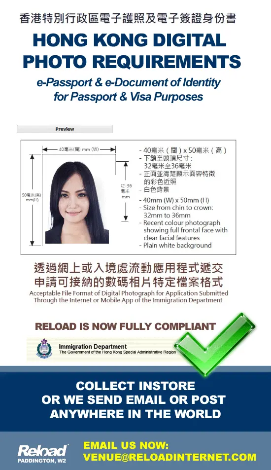 Hong Kong Digital Passport Photo Dimensions