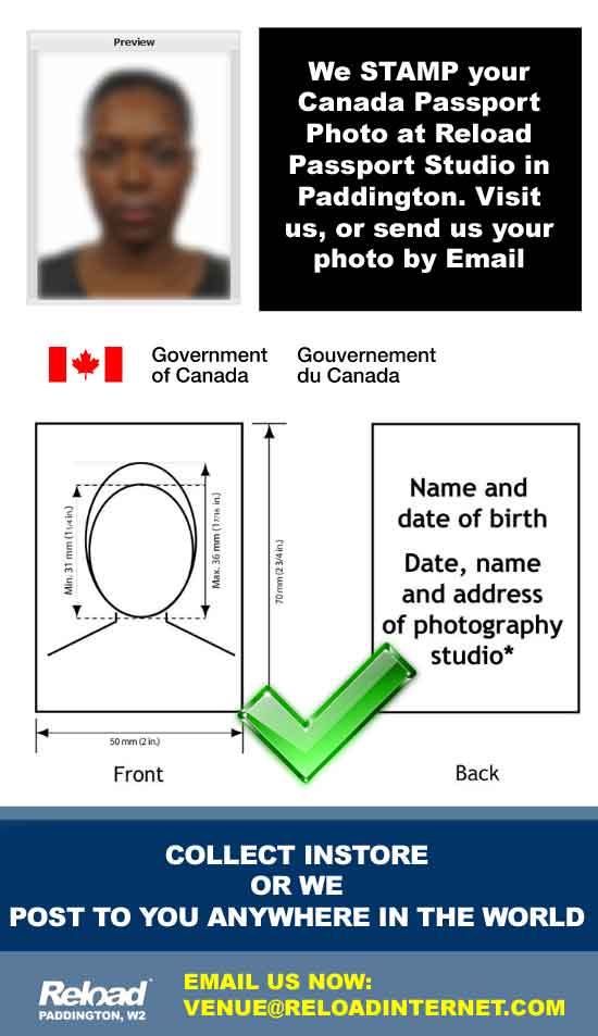 Canada Passport Photo Stamp on back