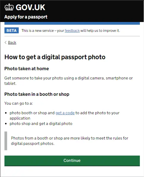 Digital Passport Photo Upload