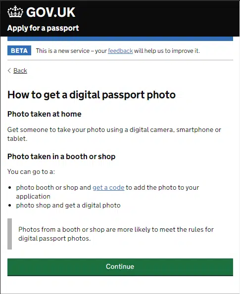 Digital Passport Photo Upload