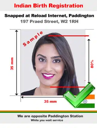 Passport Photo for Registration of Children eligible for Indian Nationality