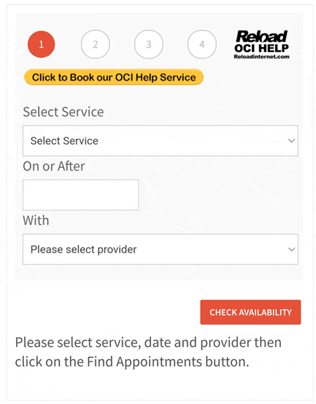OCI Help Booking